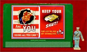PROPAGANDA DE LA SEGUNDA GUERRA MUNDIAL "MANTÉN TU TRAMPA CERRADA" #122L_O/S ESCALA CARTELERA DE METAL - Imagen 1 de 3