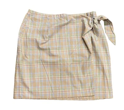 Saia xadrez vintage anos 90 INC International Concepts verdadeira envoltório leve academia tamanho M - Imagem 1 de 4