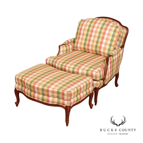 Ethan Allen Louis XV Style 'Versailles' Lounge Chair and Ottoman Cover