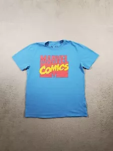 Camicia Marvel Comics uomo grande blu girocollo manica corta stampa grafica maglietta - Foto 1 di 8