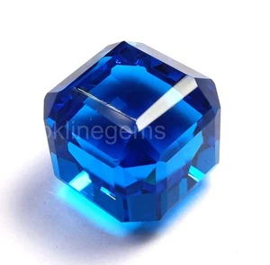 Topacio azul de 48,85 quilates creado en laboratorio | Corte en cubo | Certificado EGL | Piedra suelta 5ARQ - Imagen 1 de 9