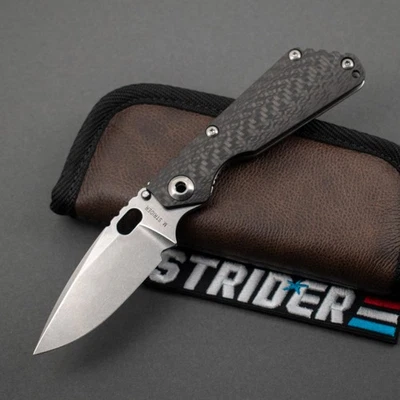¡NUEVO! Cuchillos Strider SnG CC FIBRA DE CARBONO/Contorneado Ti, Spearpoint S30V Foto 1 de 4