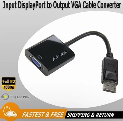 Cirago DisplayPort DP to VGA 1080P Converter Cable Adapter for PC Laptop (Used) - Image 1 of 4