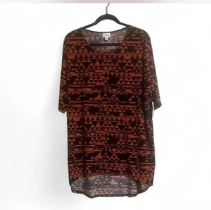 LuLaRoe Top Sz XL Irma Geometric Print Tunic Oversized High/Low Closet Staple - Picture 1 of 6