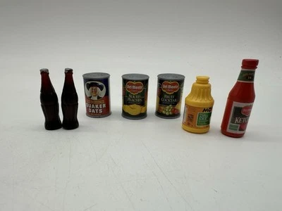 Muñeca Barbie de colección para jugar comida enlatada fruta refresco puré de manzana avena ketchup Foto 1 de 4