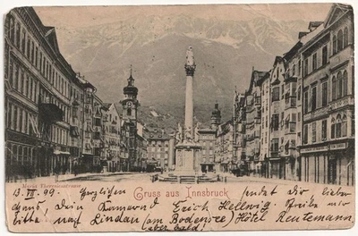 Maria Theresienstrasse. Gruss aus Innsbruck. Jahr 1899 - Bild 1 von 2