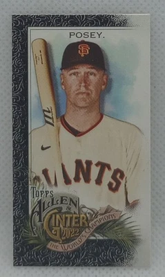 2022 Topps Allen & Ginter Buster Posey MINI BLACK BORDER San Francisco Giants 77 - Image 1 of 2