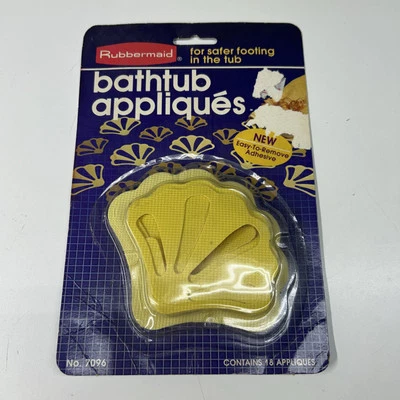 Apliques de bañera amarillos con forma de carcasa Rubbermaid 1983 de colección #7096 18 piezas nuevos en stock Foto 1 de 4