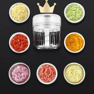 Electric Mini Garlic Chopper Masher Portable Small Food Processor Mincer Grinder - Picture 1 of 17