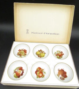 Vintage AK Kaiser Porzellan 6 Fruit Bowls with Gold trim W Germany 1599 set lot - Picture 1 of 5