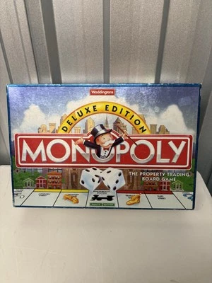 Monopoly Deluxe Edition Game Board. Waddingtons. 1996. Gold Pieces. Complete. - Image 1 of 4