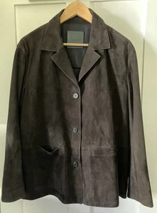 Massimo DUTTI Dark Brown Suede Jacket, Size L - Picture 1 of 14