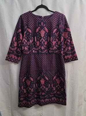 Vestido GABBY SKYE 10P Mujer Azul y Rojo Estampado de Encaje Adjunto Ajuste Acampanado Dulce y Elegante Foto 1 de 4