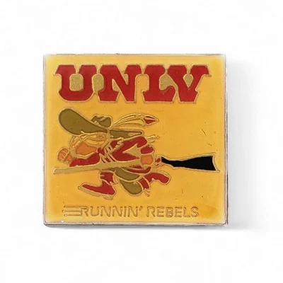 Vintage 1990 UNLV Runnin’ Rebels Lapel Hat Pin Basketball Mascot Hey Rebl - Image 1 of 4