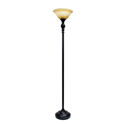 Elegant Designs LF2001-RBZ 1 Light Restoration Bronze Torchiere Floor Lamp wi... - Image 1 of 4