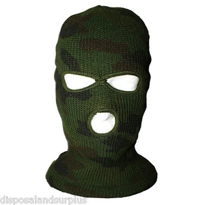 Balaclava Green Full Face Hunting Mask - Woodland Camouflage - Picture 1 of 1