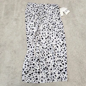 ZARA Animal Print Runched Lightweight Slit Zipper Closure Large NEW - Picture 1 of 11