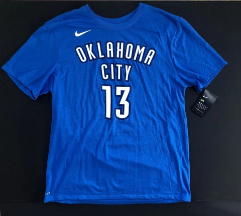 Paul George Oklahoma City Thunder Nike Icon Edition Blue Dri-FIT T-Shirt 2XL NWT Cover