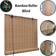 Brown Bamboo Roller Blinds Window Hanging Blind Sunshade Curtain UK