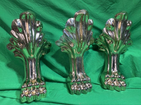 3 MATCHING Gold CAST Aluminum FURNITURE / Bathtub  LEGS WITH CLAW FEET Cover