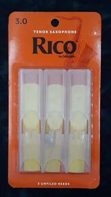 VANDOREN D'Addario Rico Tenor Saxophone Reeds 3.0 Strength 3 Count Pack
