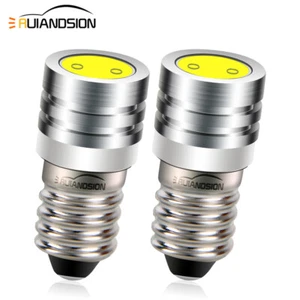 2pcs DC3V Screw LED Bulb 6000K E10 COB Bright White Flashlight Torch Lamp 2 Cell - Picture 1 of 8