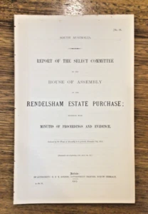 (1915) South Australia: RENDELSHAM ESTATE (Millicent) Purchase, Vg Copy. - Picture 1 of 1