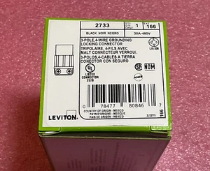 Leviton 2733 3-poliger 4-adriger Erdungs-Verriegelungsstecker, Nema L16-30R, 30A 480V - Bild 1 von 3