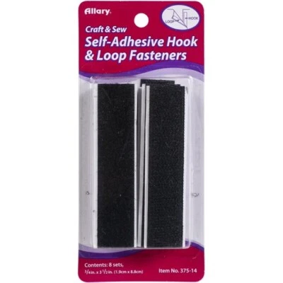 8 Set Hook And Loop Fastener Tape Adhesive Sticky Arts Crafts Hooks .75" x 3 .5" - Image 1 of 4