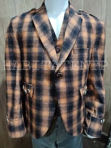 Tweed Crail Scottish Highland Argyle Kilt Traditional Jacket & Waistcoat - Picture 1 of 12