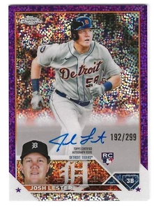 2023 Topps Chrome Purple Speckle Rookie Autographs Josh Lester RC #ed 192/299 - Picture 1 of 4