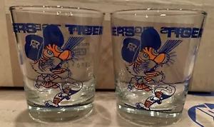 Detroit Tigers Vintage Small Glass Cup - Tiger Stadium - 1970's (2 Glasses) - Picture 1 of 3