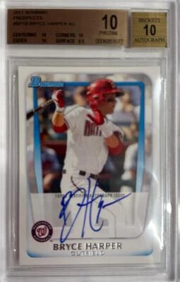 2011 Bryce Harper Bowman Auto RC... Graded BGS 10 Pristine - Image 1 of 2