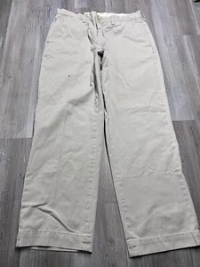 Polo Ralph Lauren Preston Pant Mens 34x30 Khaki Beige Straight Leg Casual Preppy - Picture 1 of 15