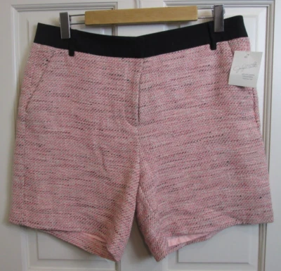 Nuevo con etiquetas Pantalones Cortos Jaclyn Smith Rosa Tweed Mujer Talla 12 Cintura 35 Bolsillos Forrados 76-33689 Foto 1 de 4