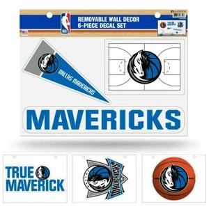 Dallas Mavericks Removable Wall Decor 6-Piece Decal Set Retail $26.99 Brand New - Picture 1 of 1