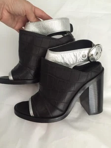 Maison Margiela shoes Paris Silver Black Leather Size 35 5 Made in Italy NEW$575 - Picture 1 of 12