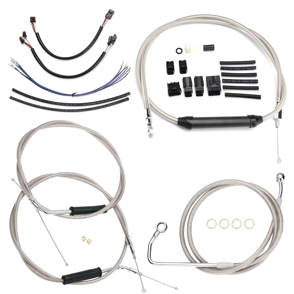 Комплект удлиненных кабелей Harley 12 дюймов для Softail Deluxe Heritage 2011-2015 с ABS - Изображение 1 из 4