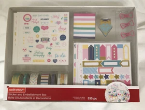 Craftsmart Scatola Adesivi e Abbellimenti Scrapbook Planner 535 Pezzi Organizzatore Washi - Foto 1 di 5