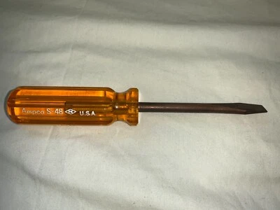 Orange Ampco Safety Tool 5/16 S-48 Non Magnetic/Sparking Flat Head Screwdriver - Image 1 of 3