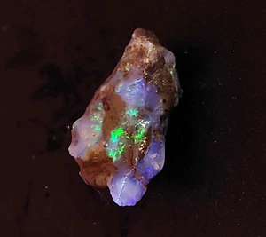 Natural 7.70 Ct Ethiopian A+BLACK Opal Welo Rough Multi-Fire Certified GEMSTONE - Picture 1 of 9