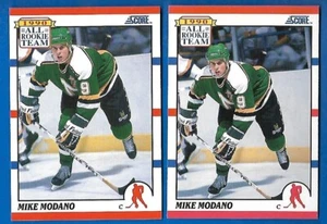 #327 MIKE MODANO ERROR OC PHOTO + CORRECTED 1990-91 SCORE USA NORTH STARS ROOKIE - Picture 1 of 2