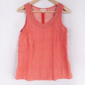 Canotta Toad & Co donna piccola rossa geometrica tencel scollo ricamato casual - Foto 1 di 8