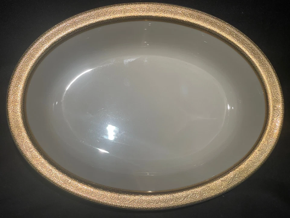 Lenox Westchester 24k Gold Oval Serving Bowl Plate China Dishes 9-3/4"x7-3/8"