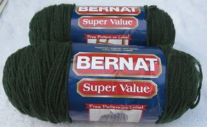 Lote de hilo Bernet-Super Value-14,3 oz Total-Verde Mar Profundo 100 % Acrílico Worsted - Imagen 1 de 8