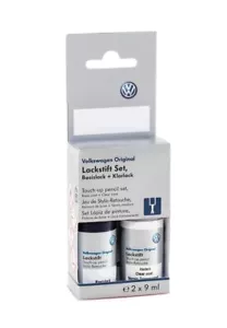 Juego de lápices de pintura originales Volkswagen Deepblack efecto perla barniz base y barniz transparente - Imagen 1 de 1