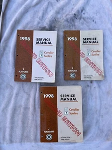 1998 Chevrolet Cavalier Sunfire Service Manual Repair Shop Manual Vol 1-3 2nd Ed - Picture 1 of 3