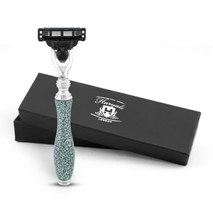 Maquinilla de afeitar 3 Edge para hombre, maquinilla de afeitar ergonómica para hombre gris metálico - Imagen 1 de 9