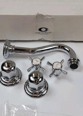 California Faucets TO-V3402-7-PC Wall Faucet TRIM 2 Handle Vessel Sink Cardiff - Image 1 of 4