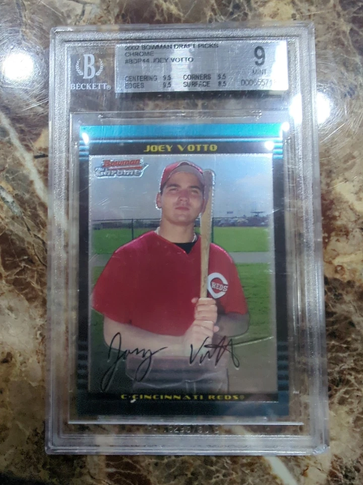 2002 Bowman Chrome Draft Picks Joey Votto #BDP44 Rookie RC BGS 9 MINT - Image 1 of 3